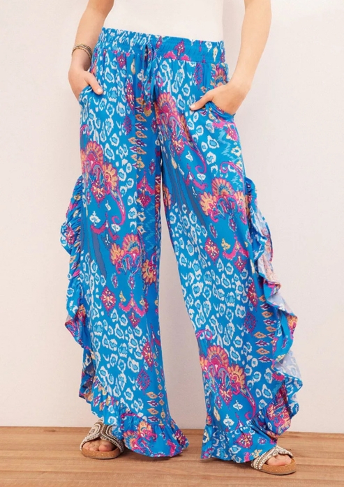 Trouser With Ruffle On Side