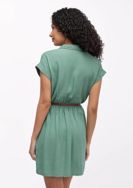 Indira Solid Green Pad Women Dress