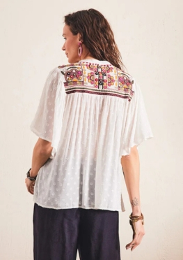 Embroided Blouse With Mirror