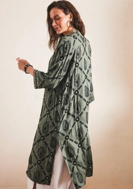 Kimono Embroidery With Mattalic Beads