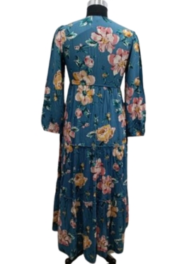 Floral Printed Gown Dress