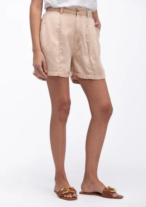 Beige Shorts with Pocket