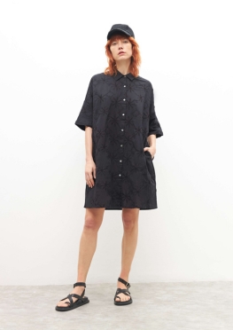 Embroided Shirt Dress