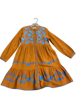 Embroidered Tiered Dress