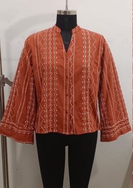 Linen Embroidered Top