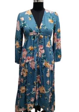 Floral Printed Gown Dress